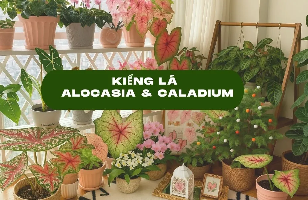 Kiểng lá Alocasia và Caladium