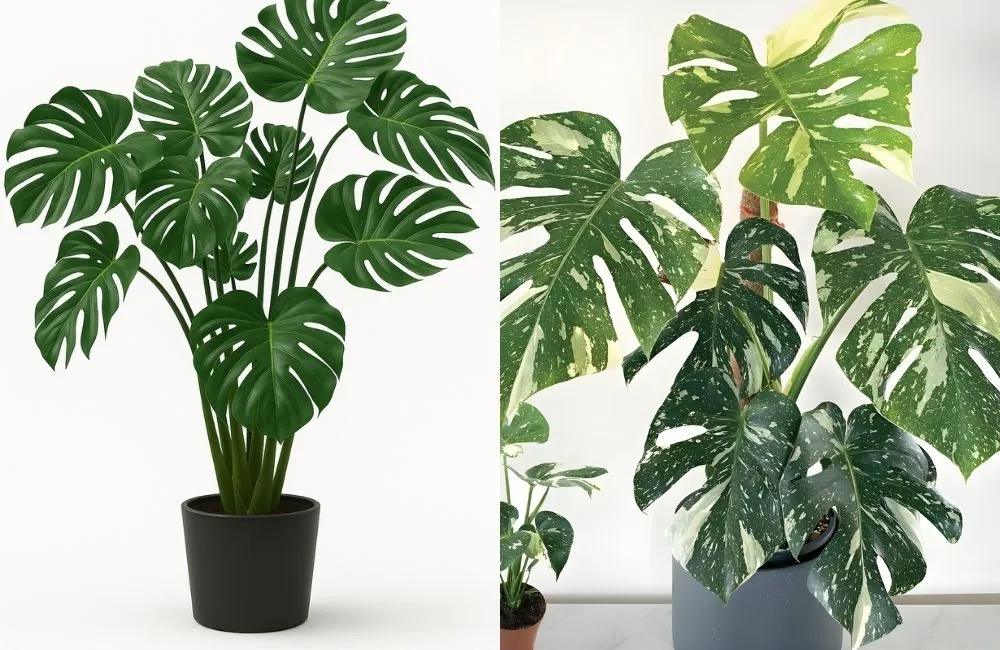 So sánh kiểng lá Monstera thường và đột biến